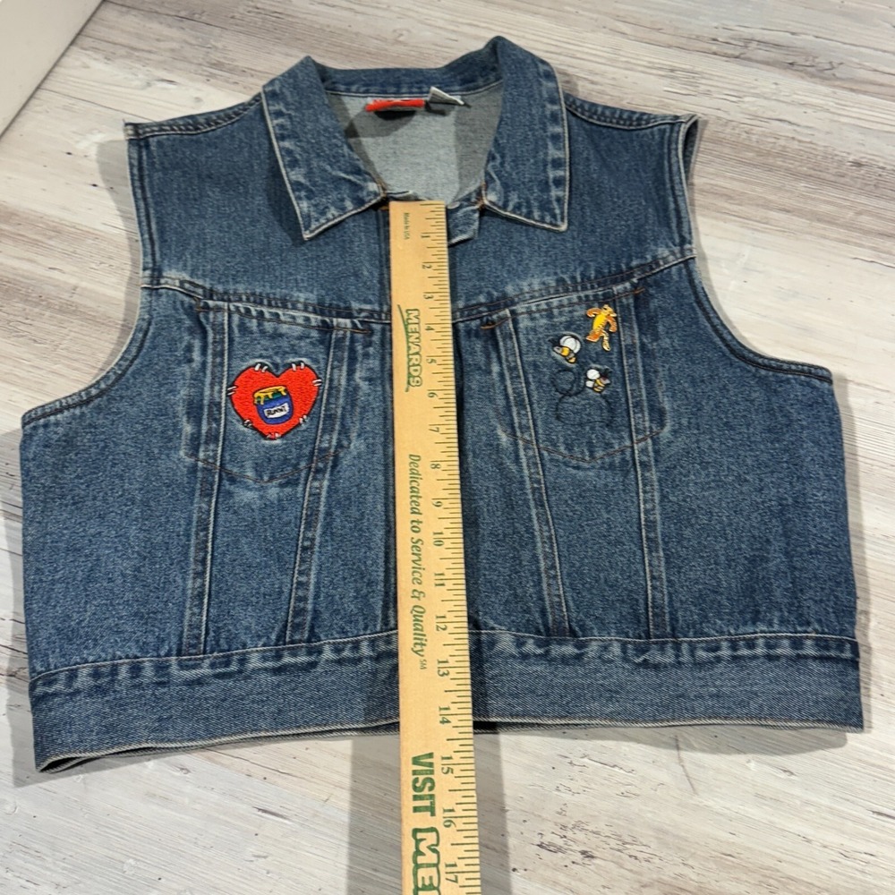 MICKEY INC WOMEN'S Sz M FRIENDS FOREVER POOH, PIGLET, & TIGGER DENIM VEST PIN - Picture 8 of 9
